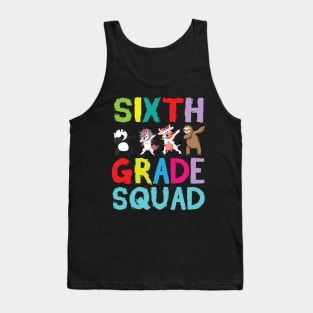 Animals Students Dabbing Back To School Sixth Grade Squad Tank Top